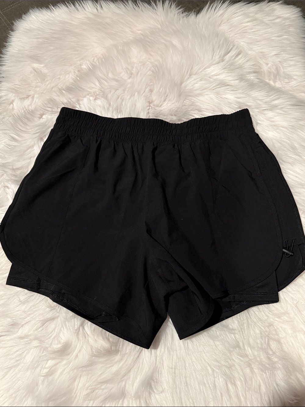 Avia Black Athletic Running Shorts with Elastic Waistband